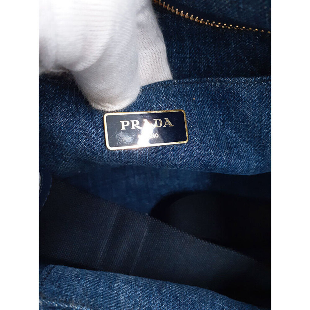 Prada Canapa Denim Tote Bag - Picture 5 of 9